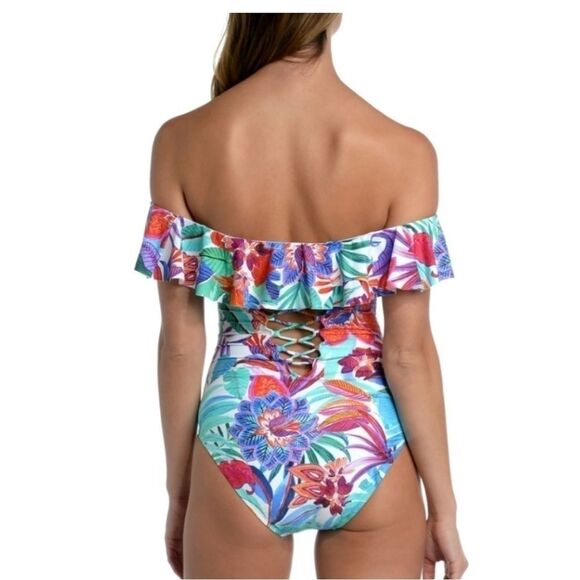 La Blanca Tropez Tropical Print
Shoulder One-Piece Swimsuit-Blue Multi New 4 - Picture 5 of 15
